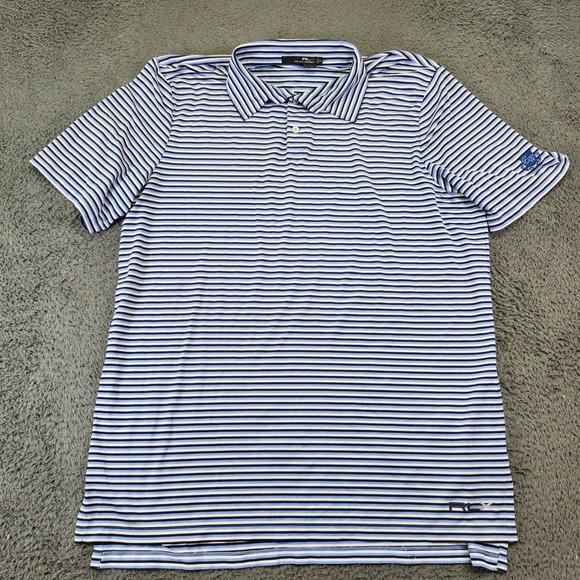 RLX Ralph Lauren Golf Polo Shirt‎ Striped Short Sleeve Performance Top XL - Picture 1 of 9